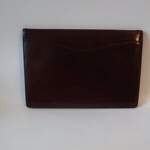 Womens Mens Arpiel Brown Leather Padfolio Case Binder Pad *